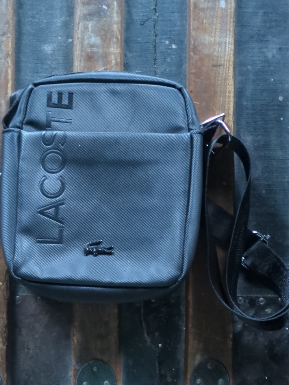 Lacoste Black Men's Messenger Crossbody Bag